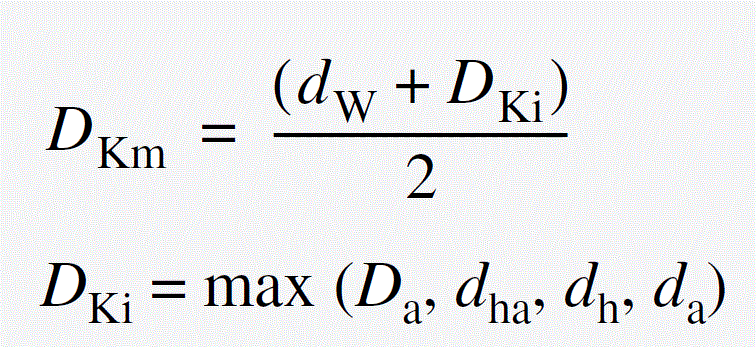 Fastener torque calculation formula. Effective diameter for the friction moment
